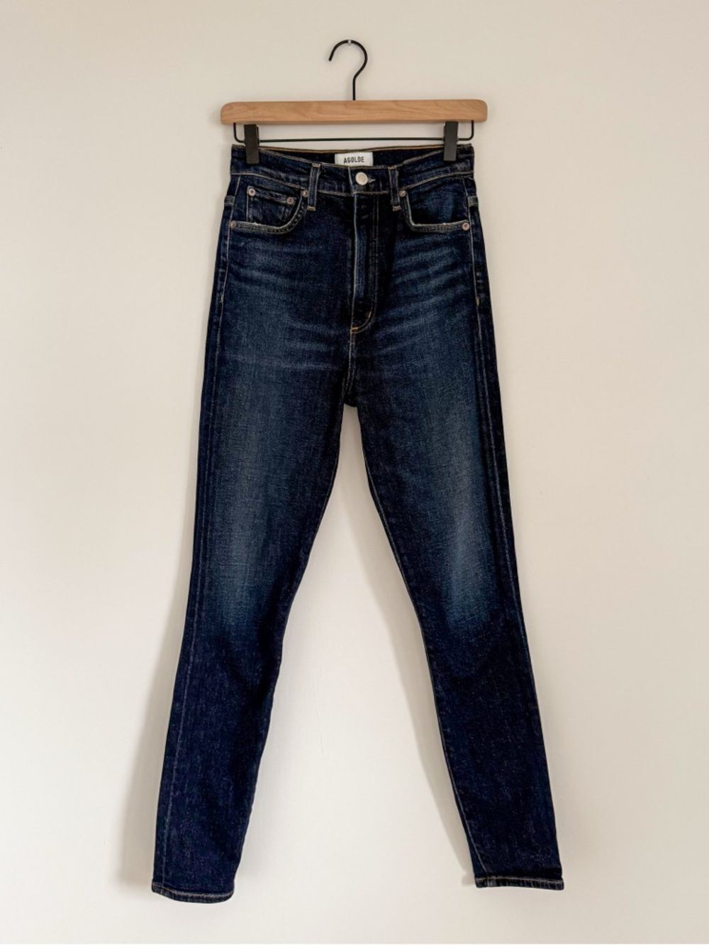AGOLDE Pinch Waist High Rise Skinny Jeans Size 25 Dark Wash - Picture 2 of 9